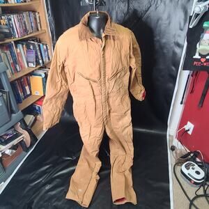 Vintage Zero zone tan snow cold weather hunting coveralls flies large regular